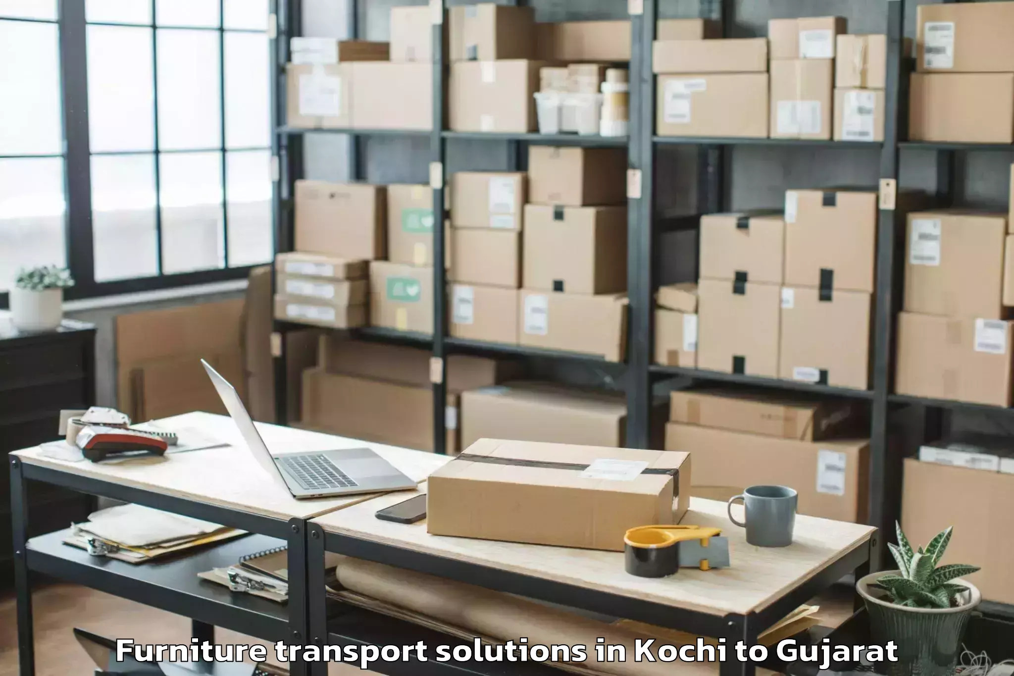 Book Kochi to Hazira Furniture Transport Solutions Online